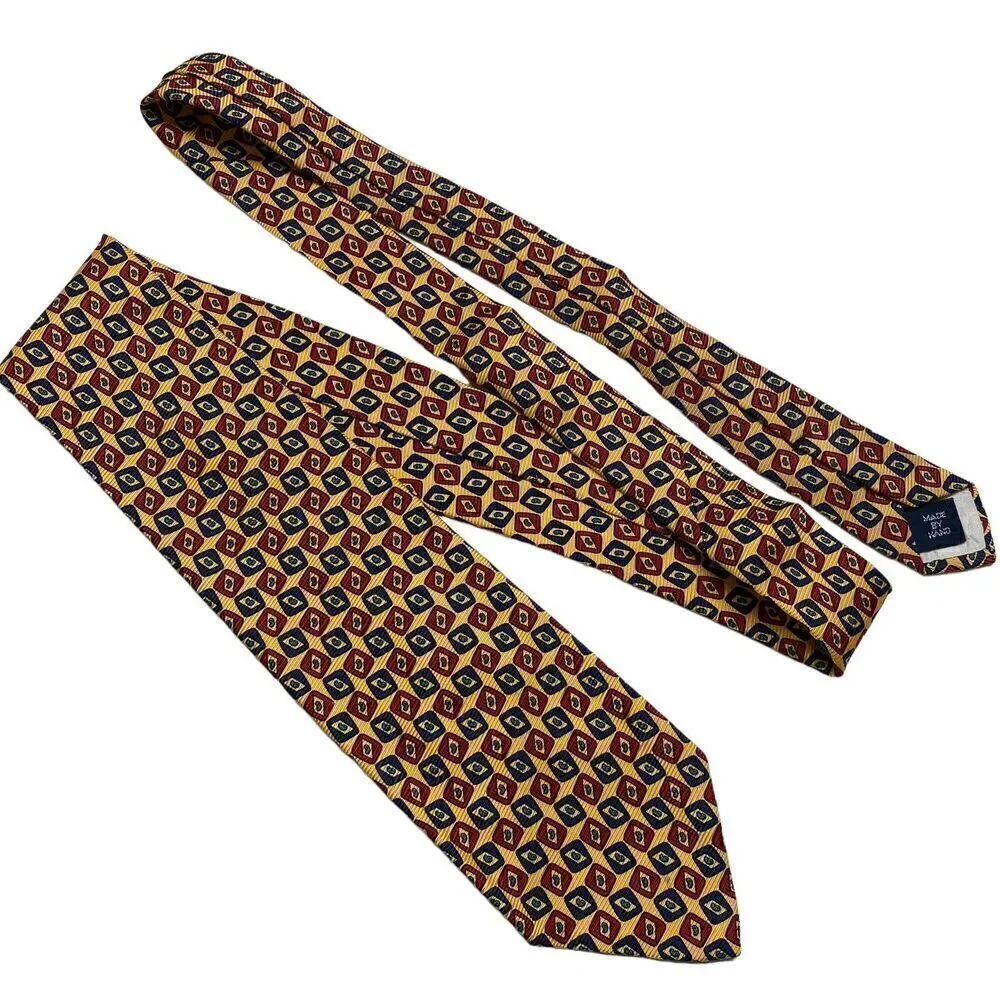 Vintage Polo Ralph Lauren Necktie Mens Tie Silk Yellow Preppy Office